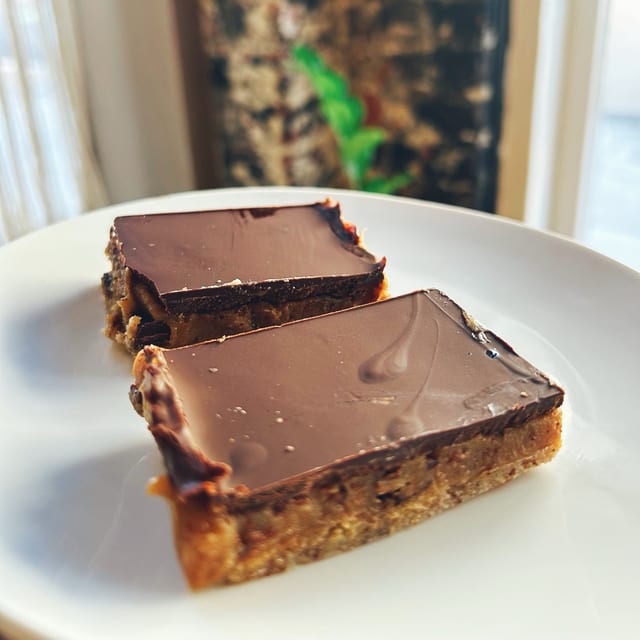 Chocolate Caramel Cookie Bar.