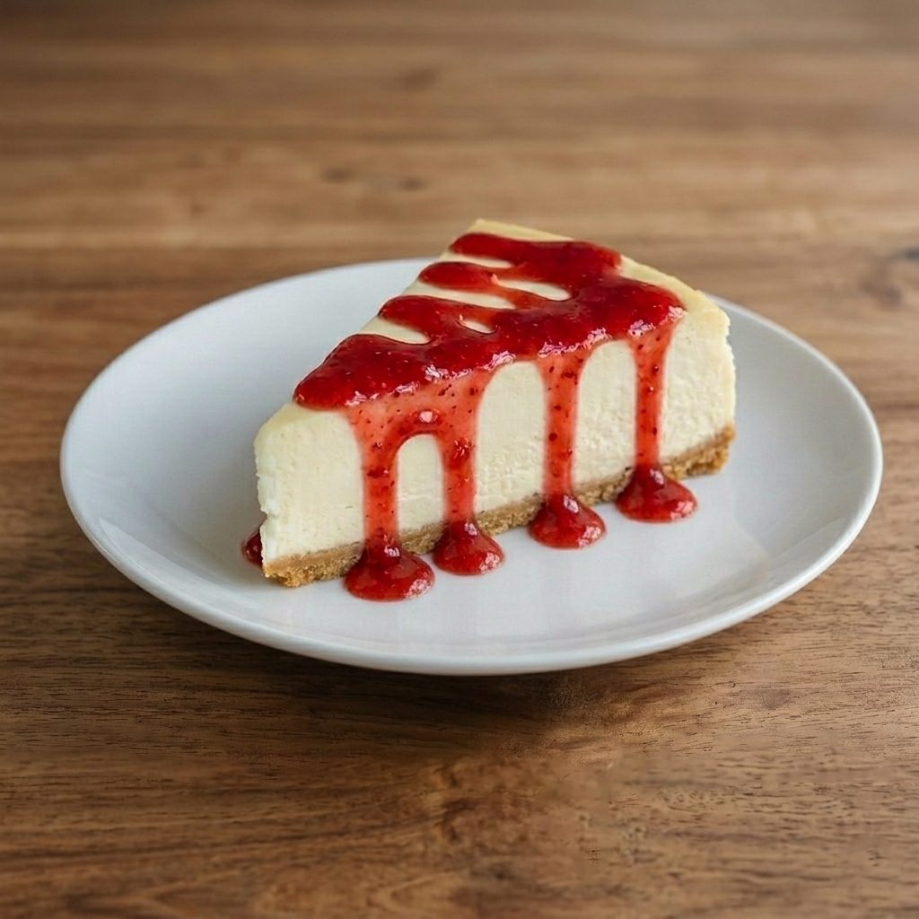 Slice of Vanilla Cheesecake.